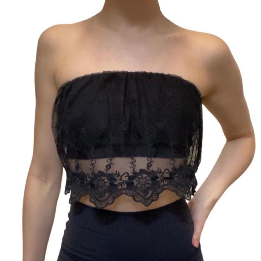 Black GARAGE bandeau/bathing suit cover-up